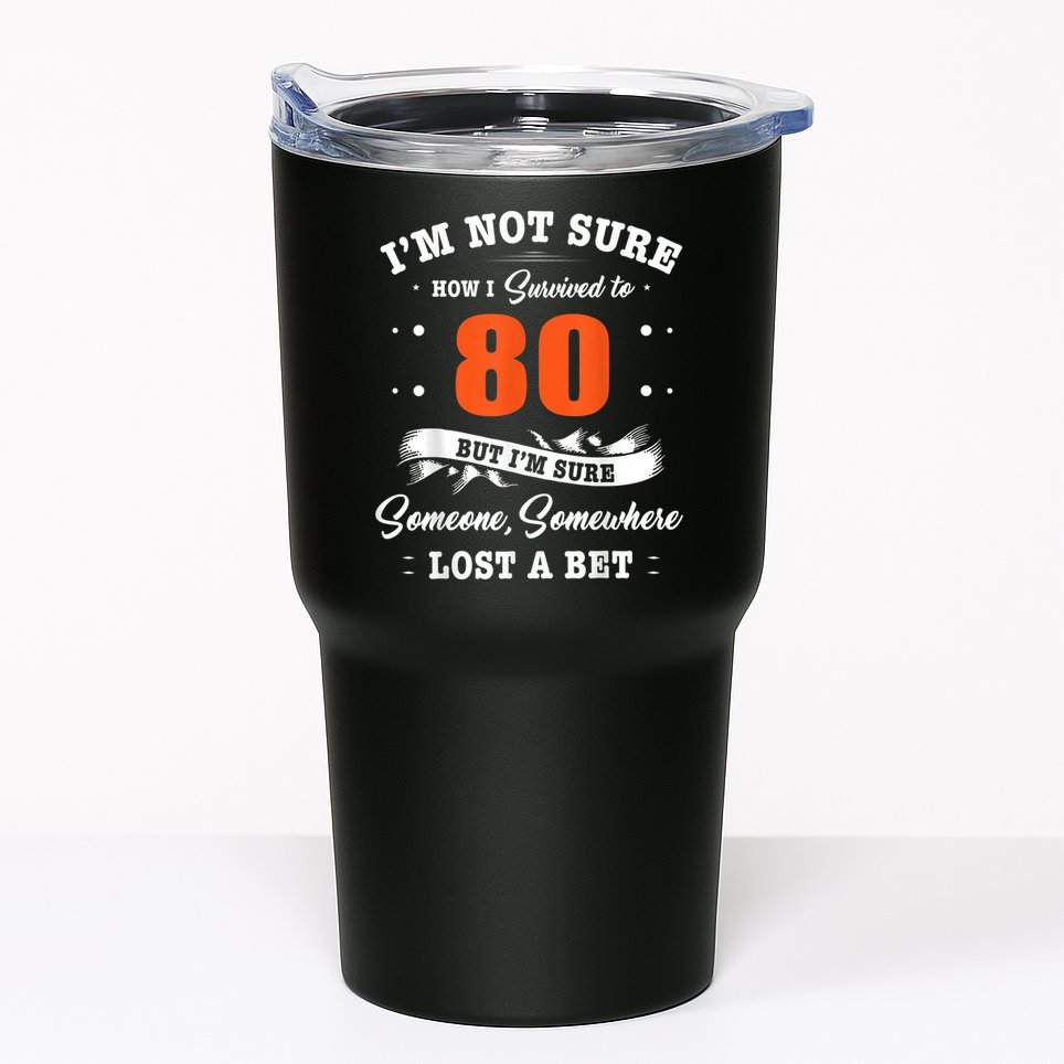80th Birthday Gifts I Survived 80 Years Old Funny TZ2 Tumbler