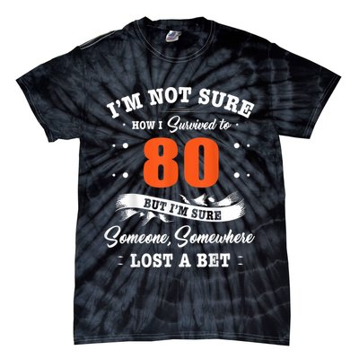 80th Birthday Gifts I Survived 80 Years Old Funny TZ2 Tie-Dye T-Shirt