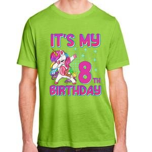 8th Birthday Girl Unicorn Eight Year Old Adult ChromaSoft Performance T-Shirt