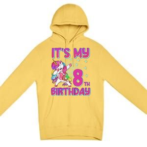 8th Birthday Girl Unicorn Eight Year Old Premium Pullover Hoodie