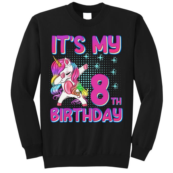 8th Birthday Girl Unicorn Eight Year Old Sweatshirt