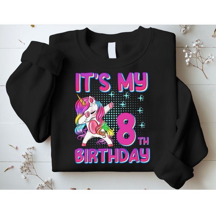 8th Birthday Girl Unicorn Eight Year Old Sweatshirt