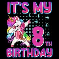 8th Birthday Girl Unicorn Eight Year Old Sweatshirt
