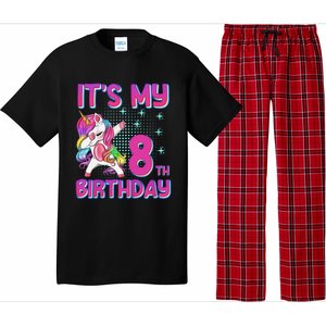 8th Birthday Girl Unicorn Eight Year Old Pajama Set