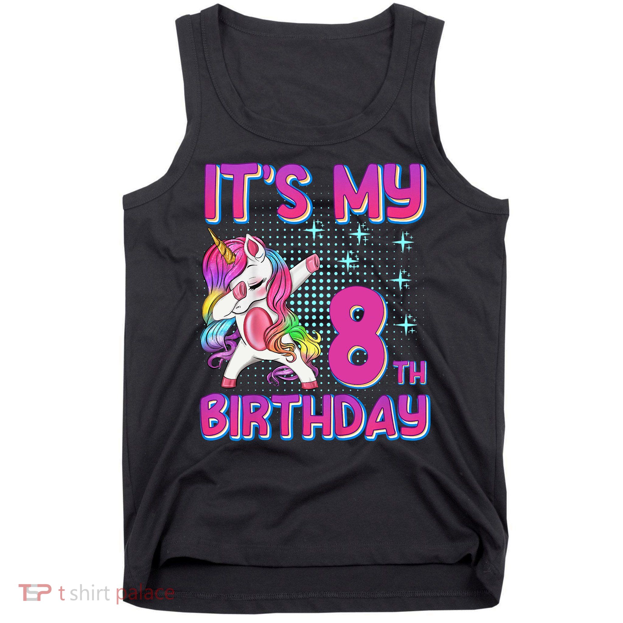 8th Birthday Girl Unicorn Eight Year Old Tank Top