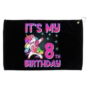 8th Birthday Girl Unicorn Eight Year Old Grommeted Golf Towel