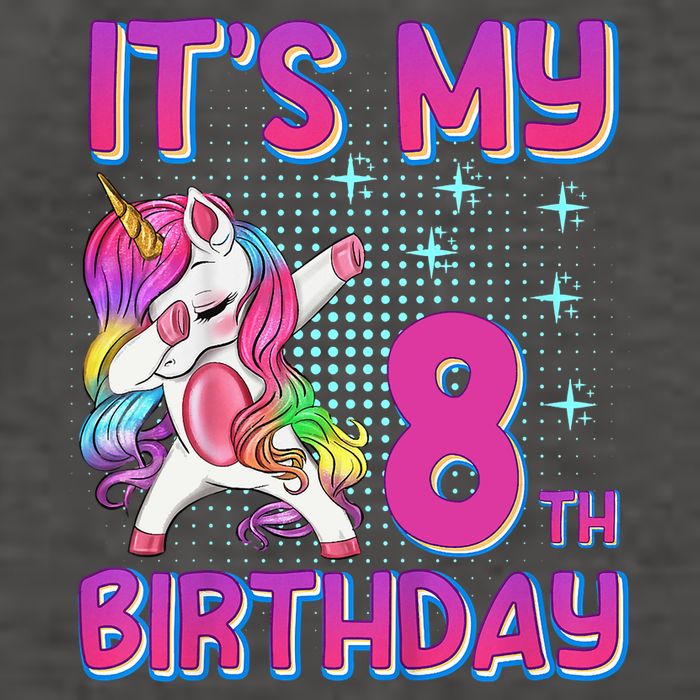 8th Birthday Girl Unicorn Eight Year Old Vector Backpack