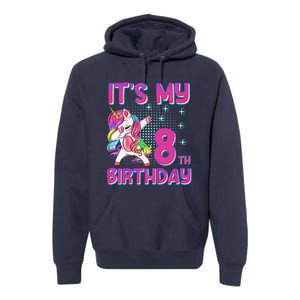 8th Birthday Girl Unicorn Eight Year Old Premium Hoodie