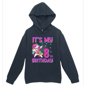 8th Birthday Girl Unicorn Eight Year Old Urban Pullover Hoodie