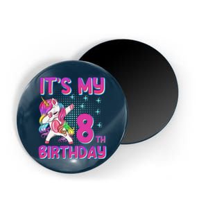 8th Birthday Girl Unicorn Eight Year Old Magnet