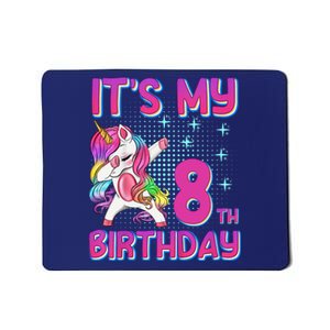 8th Birthday Girl Unicorn Eight Year Old Mousepad