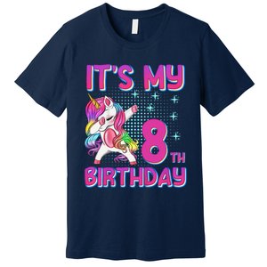 8th Birthday Girl Unicorn Eight Year Old Premium T-Shirt