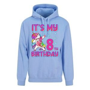 8th Birthday Girl Unicorn Eight Year Old Unisex Surf Hoodie