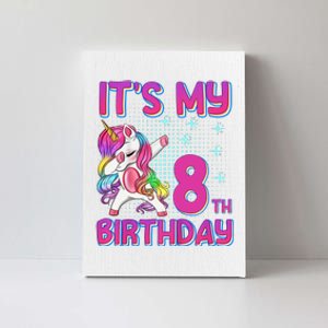 8th Birthday Girl Unicorn Eight Year Old Canvas