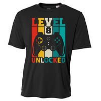 8th Birthday Gaming Gift, Gaming Birthday Level 8 Unlocked Cooling Performance Crew T-Shirt