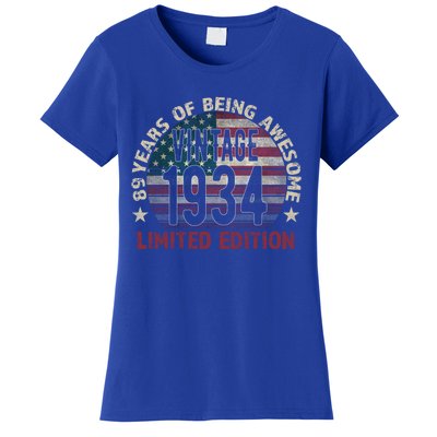 89th Birthday Gift Vintage 1934 89 Years Old Usa Flag Meaningful Gift Women's T-Shirt