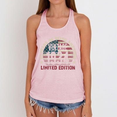 89th Birthday Gift Vintage 1934 89 Years Old Usa Flag Meaningful Gift Women's Knotted Racerback Tank