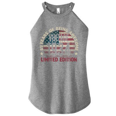 89th Birthday Gift Vintage 1934 89 Years Old Usa Flag Meaningful Gift Women's Perfect Tri Rocker Tank