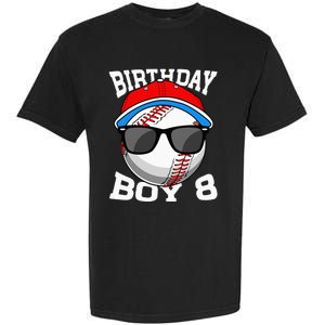 8th Birthday Gift Baseball Player 8 Years Old Garment-Dyed Heavyweight T-Shirt