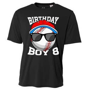 8th Birthday Gift Baseball Player 8 Years Old Cooling Performance Crew T-Shirt