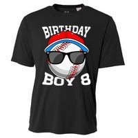 8th Birthday Gift Baseball Player 8 Years Old Cooling Performance Crew T-Shirt