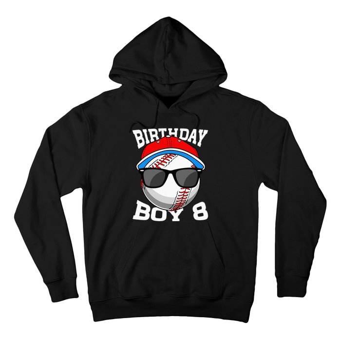 8th Birthday Gift Baseball Player 8 Years Old Hoodie