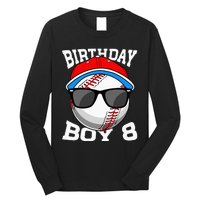 8th Birthday Gift Baseball Player 8 Years Old Long Sleeve Shirt