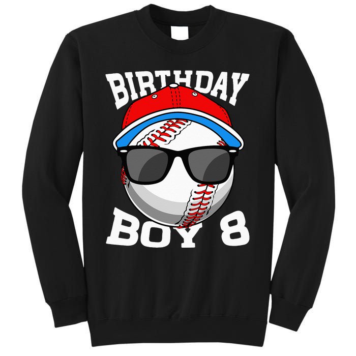 8th Birthday Gift Baseball Player 8 Years Old Sweatshirt