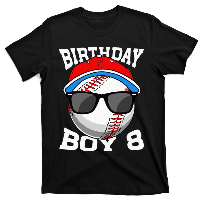 8th Birthday Gift Baseball Player 8 Years Old T-Shirt