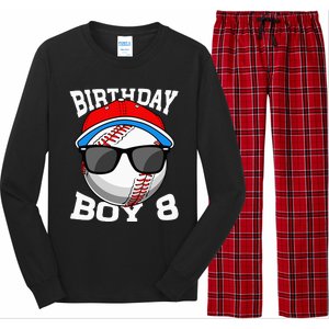 8th Birthday Gift Baseball Player 8 Years Old Long Sleeve Pajama Set