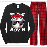 8th Birthday Gift Baseball Player 8 Years Old Long Sleeve Pajama Set