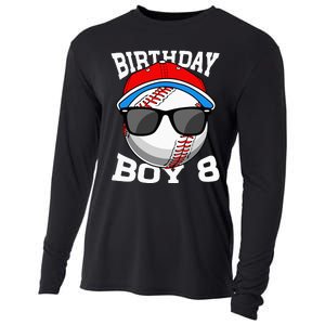 8th Birthday Gift Baseball Player 8 Years Old Cooling Performance Long Sleeve Crew