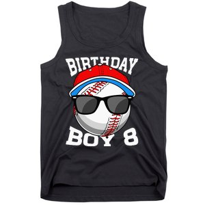 8th Birthday Gift Baseball Player 8 Years Old Tank Top