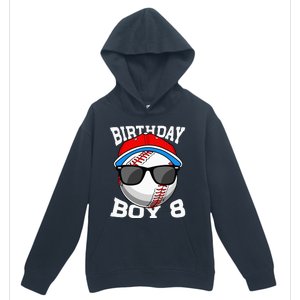 8th Birthday Gift Baseball Player 8 Years Old Urban Pullover Hoodie