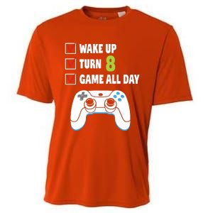 8th Birthday Gamer Video Games Gaming 8 Years Old Boy Cooling Performance Crew T-Shirt