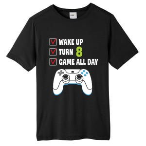 8th Birthday Gamer Video Games Gaming 8 Years Old Boy Tall Fusion ChromaSoft Performance T-Shirt