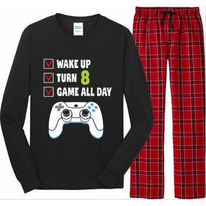 8th Birthday Gamer Video Games Gaming 8 Years Old Boy Long Sleeve Pajama Set