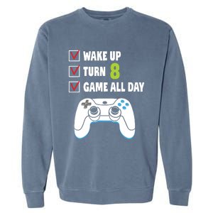 8th Birthday Gamer Video Games Gaming 8 Years Old Boy Garment-Dyed Sweatshirt