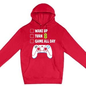 8th Birthday Gamer Video Games Gaming 8 Years Old Boy Premium Pullover Hoodie