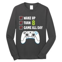 8th Birthday Gamer Video Games Gaming 8 Years Old Boy Long Sleeve Shirt