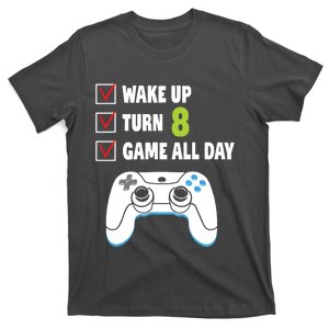 8th Birthday Gamer Video Games Gaming 8 Years Old Boy T-Shirt