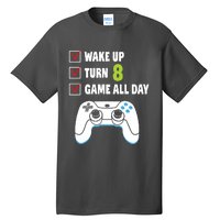 8th Birthday Gamer Video Games Gaming 8 Years Old Boy Tall T-Shirt