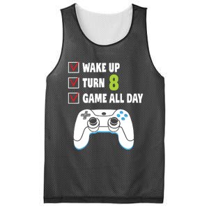 8th Birthday Gamer Video Games Gaming 8 Years Old Boy Mesh Reversible Basketball Jersey Tank