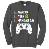 8th Birthday Gamer Video Games Gaming 8 Years Old Boy Tall Sweatshirt