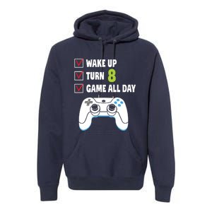 8th Birthday Gamer Video Games Gaming 8 Years Old Boy Premium Hoodie