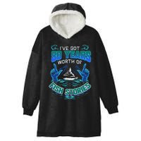 80th Birthday Gift For Fisherman Fishing Stories Fish Hooded Wearable Blanket