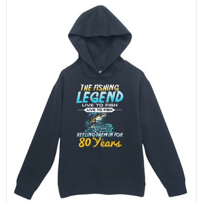 80th Birthday Gift The Fishing Legend 80 Years Fisherman Urban Pullover Hoodie