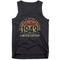 80th Birthday Gifts Vintage 1943 Limited Edition 80 Years Old Tank Top