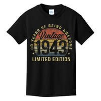 80th Birthday Gifts Vintage 1943 Limited Edition 80 Years Old Kids T-Shirt