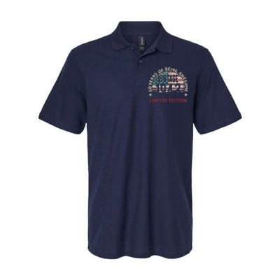 80th Birthday Gift Men Vintage 1943 80 Years Old USA Flag Softstyle Adult Sport Polo